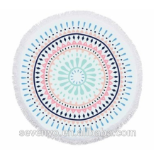 Hot sale Australia Mandalas Round Beach Towel Blue/Pink BT-557 China Supplier